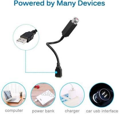 BlendGo Star Fancy Light Star Decoration Laser Light Flexible USB Night Lamp Multiple Lighting Effects Atmosphere Lamp Car Fancy Lights (Black)